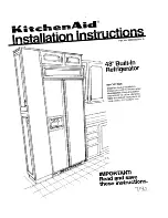 Preview for 1 page of KitchenAid 2000493 Installation Instructions Manual