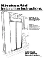 Preview for 1 page of KitchenAid 2000494 Installation Instructions Manual