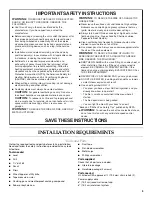 Предварительный просмотр 3 страницы KitchenAid 2005 Installation Instructions And Use And Care Manual