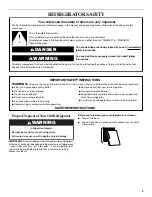 Preview for 3 page of KitchenAid 2311008 Refrigerator Use & Care Manual