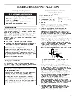 Preview for 21 page of KitchenAid 2318510 Installation Instructions Manual