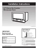 KitchenAid 24" Above-the-Counter Microwave Oven Installation Instructions Manual preview