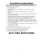 Preview for 4 page of KitchenAid 3 Speed Classic Blender Operating Instructions And Recipes