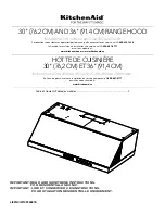 KitchenAid 30" (76.2 CM) RANGE HOOD Installation Instructions And Use & Care Manual preview