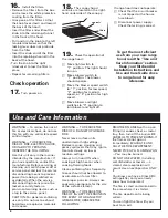 Preview for 8 page of KitchenAid 42 Installation Instructions And Use And Care Manual