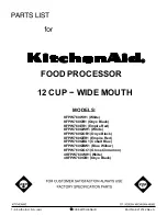 KitchenAid 4KFPW760OB1 Parts List preview