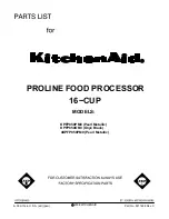 KitchenAid 4KPFP850OB0 Parts List preview