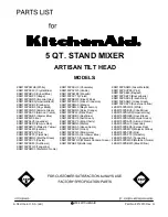 KitchenAid 4KSM150PSAC0 Parts List preview