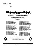 KitchenAid 4KSM90PS7BU0 Parts List preview