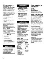 Preview for 2 page of KitchenAid 4KSRF42DT Installation Instructions Manual