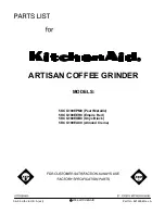 KitchenAid 5KCG100EPM0 Parts List preview