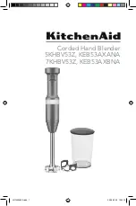 KitchenAid 5KHBV53Z Manual preview