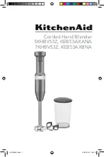 Preview for 1 page of KitchenAid 5KHBV53Z Manual