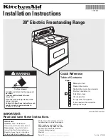 Preview for 1 page of KitchenAid 9.76E+13 Installation Instructions Manual