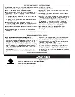 Preview for 2 page of KitchenAid Architect II KUDE70FV User Instructions