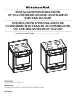 KitchenAid Architect Series II KERS807SSS Installation Instructions Manual preview