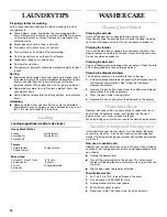 Preview for 16 page of KitchenAid FRONT-LOADING AUTOMATIC WASHER Use And Care Manual