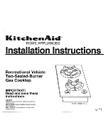 Preview for 1 page of KitchenAid Gas cooktop Installation Instructions Manual