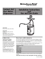 KitchenAid Instant Hot Hot Water Dispenser Installation And User Manual preview
