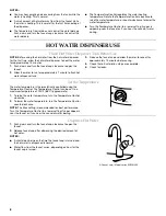Preview for 8 page of KitchenAid Instant-Hot KHWC260 Installation And User Instructions Manual