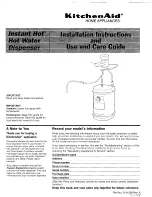 Preview for 1 page of KitchenAid Instant Hot Installation Instructions And Use And Care Manual