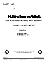 KitchenAid JavaStudio II KCM534ER0 Parts List preview