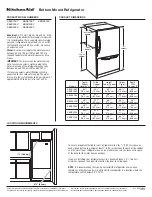 Предварительный просмотр 1 страницы KitchenAid K2TREFFWMS Dimension Manual