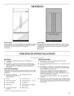 Предварительный просмотр 41 страницы KitchenAid KBFC42FSS Installation Instructions Manual