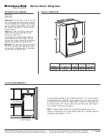 Preview for 1 page of KitchenAid KBFL25EV Dimensions