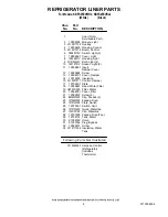 Preview for 6 page of KitchenAid KBFS25EVBL - 24.8 cu. ft. Refrigerator Parts List