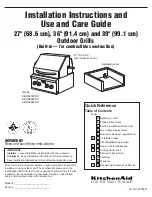 Preview for 1 page of KitchenAid KBGS274PSS Installation Instructions And Use And Care Manual