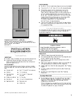 Предварительный просмотр 5 страницы KitchenAid KBLC36FTS - 36" Bottom-Freezer Refrigerator Installation Manual