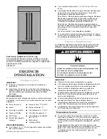 Предварительный просмотр 57 страницы KitchenAid KBLC36FTS - 36" Bottom-Freezer Refrigerator Installation Manual