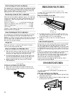 Preview for 10 page of KitchenAid KBLS36FTX - 20.5 cu. ft. Bottom-Freezer Refrigerator Use And Care Manual