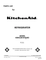 Предварительный просмотр 1 страницы KitchenAid KBRS22KWWH02 Parts List