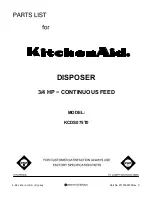 KitchenAid KCDS075T0 Parts List preview