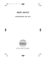 Preview for 1 page of KitchenAid KCGT 6010/I Instruction Manual