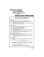 Preview for 1 page of KitchenAid KD-100 Installation Instructions