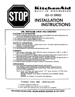 KitchenAid KD I8 SERIES Installation Instructions Manual preview