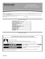 Preview for 1 page of KitchenAid KDFE104HBL User Instructions