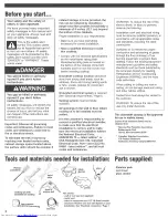 Предварительный просмотр 2 страницы KitchenAid KECD865HWH2 Installation Instructions Manual