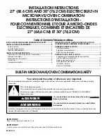 Preview for 1 page of KitchenAid KEMS308SSS - 30"BI M/W COMBO OVEN SS KITCHE Installation Instructions Manual