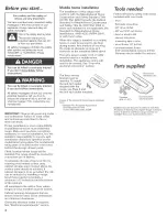 Preview for 2 page of KitchenAid KERC608LSS0 Installation Instructions Manual