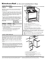 Preview for 1 page of KitchenAid KERS202B Product Dimensions