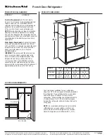 KitchenAid KFIS20XV Series Product Dimensions предпросмотр