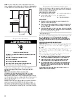 Предварительный просмотр 20 страницы KitchenAid KFIS20XVBL - 19.9 cu. Ft. Bottom Mount Refrigerator User Instructions