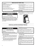 Preview for 2 page of KitchenAid KFIS25XVMS3 User Instructions