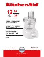 Preview for 1 page of KitchenAid KFP750BW - 12 Cup Food Processor Instructions And Recipes Manual