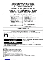 KitchenAid KGCC506RWW - 30" Gas Cooktop Installation Instructions Manual предпросмотр