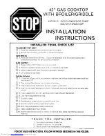 KitchenAid KGCG-2240 Installation Instructions Manual preview